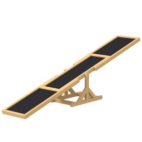 PawHut Wooden Dog Agility Seesaw for Training and Exercise, Yellow