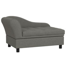 PawHut Elevated Dog Sofa Pet Bed with Storage Soft Cushion for Small Medium Dogs Gray
