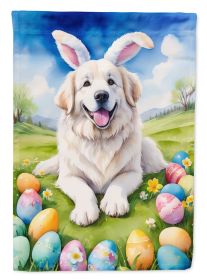 Great Pyrenees Easter Egg Hunt House Flag Large Porch Sleeve Pole Decorative Outside Yard Banner Artwork Wall Hanging, Polyester, House Size