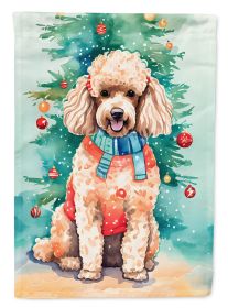 Poodle Christmas House Flag Large Porch Sleeve Pole Decorative Outside Yard Banner Artwork Wall Hanging, Polyester, House Size, Multicolor