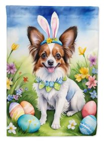 Papillon Easter Egg Hunt House Flag Large Porch Sleeve Pole Decorative Outside Yard Banner Artwork Wall Hanging, Polyester, House Size, Multicolo