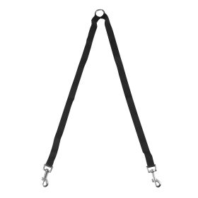Double Dogs Leash Two Dogs Leash No-Tangle Dual Dogs Lead Metal Coupler Dog Walking Training Leash Pet Leashes for 2 Dogs (Option: Black)