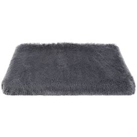 Dog Bed Soft Plush Cushion Cozy Warm Pet Crate Mat Dog Carpet Mattress with Long Plush for S/M Dogs (Option: M)