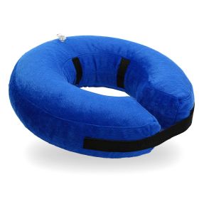 Dog Protective Inflatable Collar Pet Puppy Cat Not Block Vision E-Collar Adjustable Pet Recovery (Option: L)